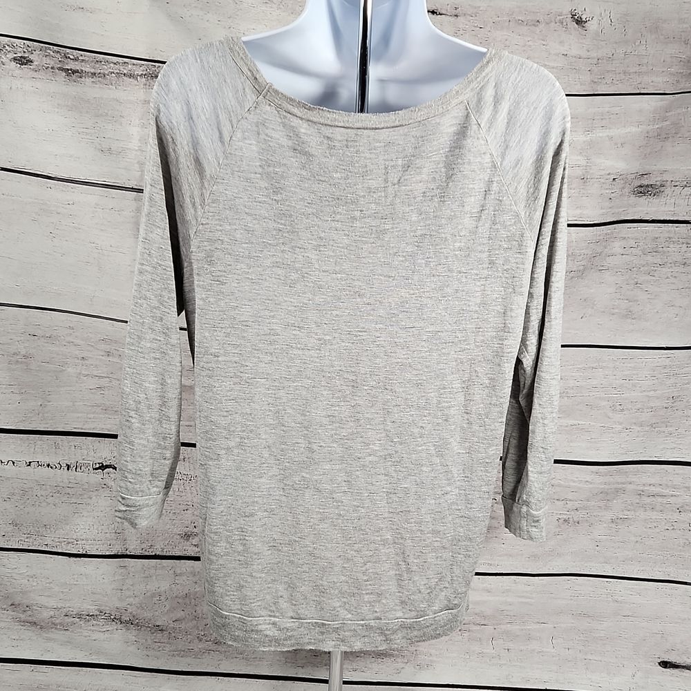 💜Ocasion Gray "Normal is Boring" 3/4 Sleeve Top Large - Picture 4 of 10